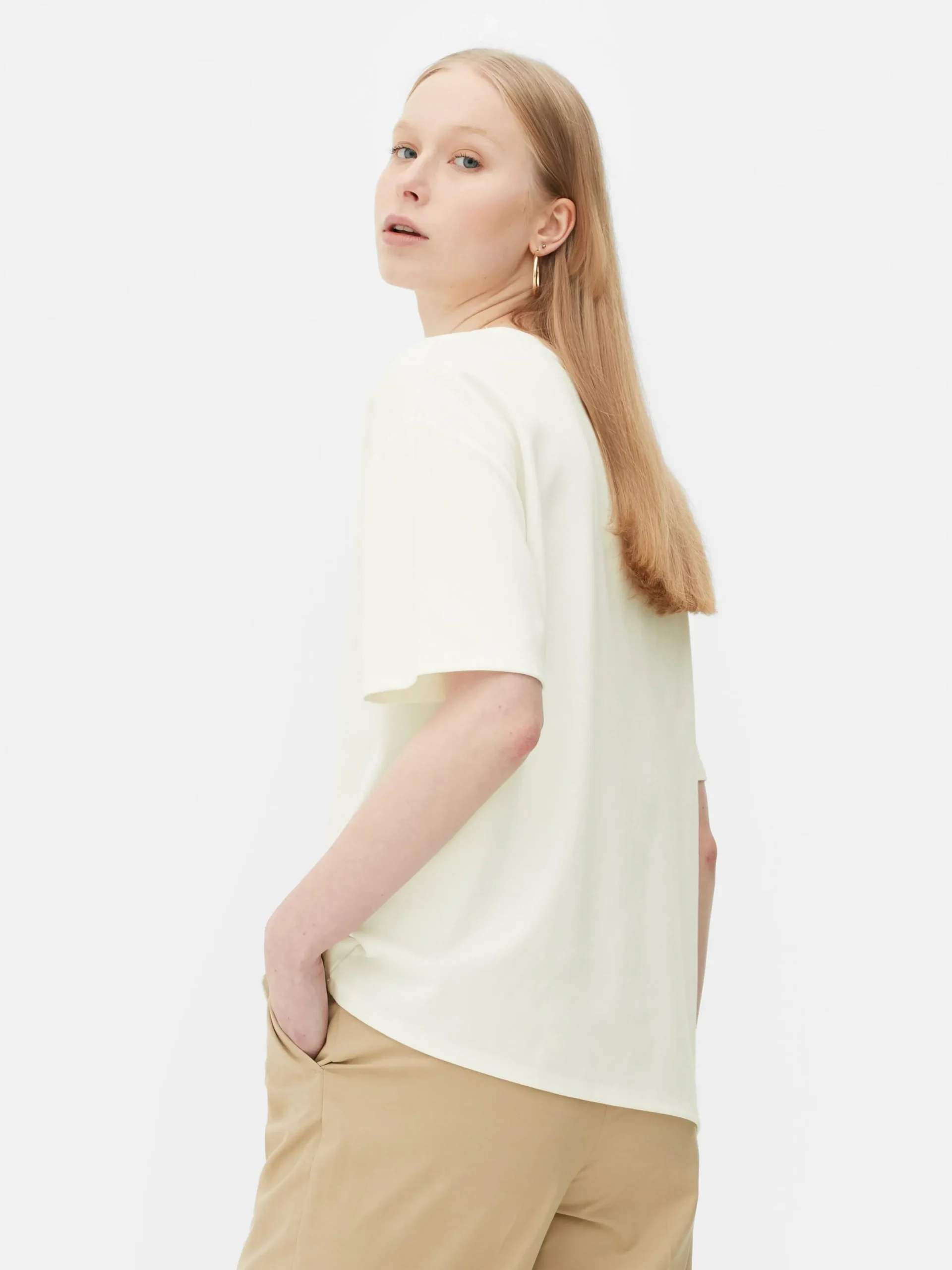 Tops Und T-Shirts|Primark Oversize Essential-T-Shirt Weiß