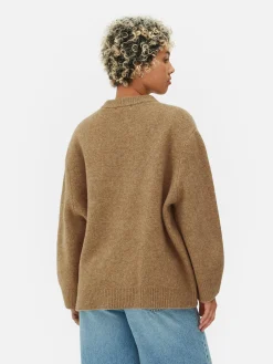 Pullover Und Cardigans|Primark Oversize-Pullover Mit Rundhalsausschnitt Kamelbraun