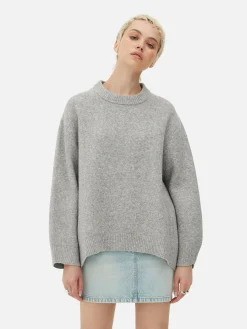 Pullover Und Cardigans|Primark Oversize-Pullover Mit Rundhalsausschnitt Hellgrau