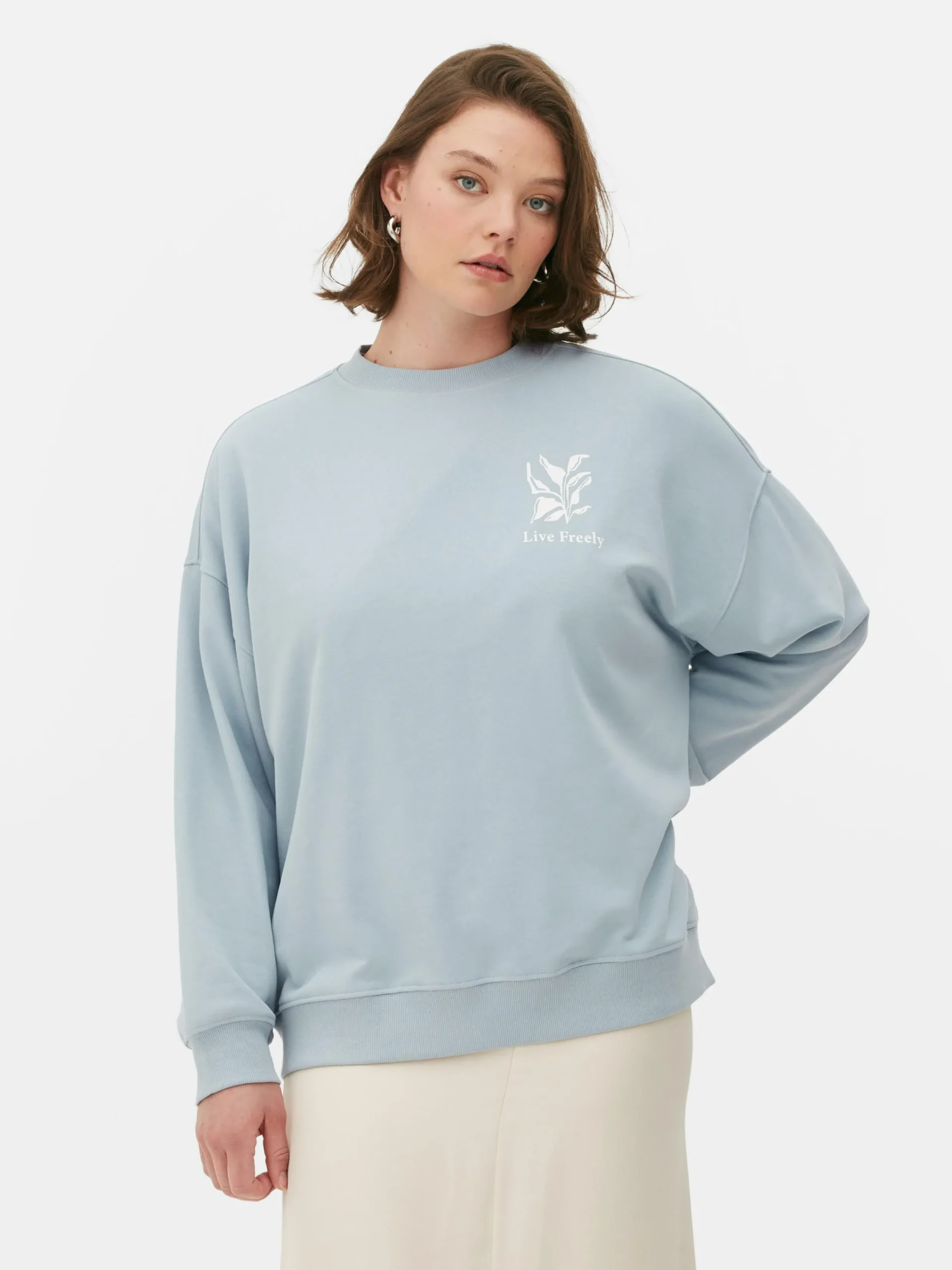 Hoodies Und Sweatshirts|Primark Oversize-Sweatshirt Mit Grafik Blau