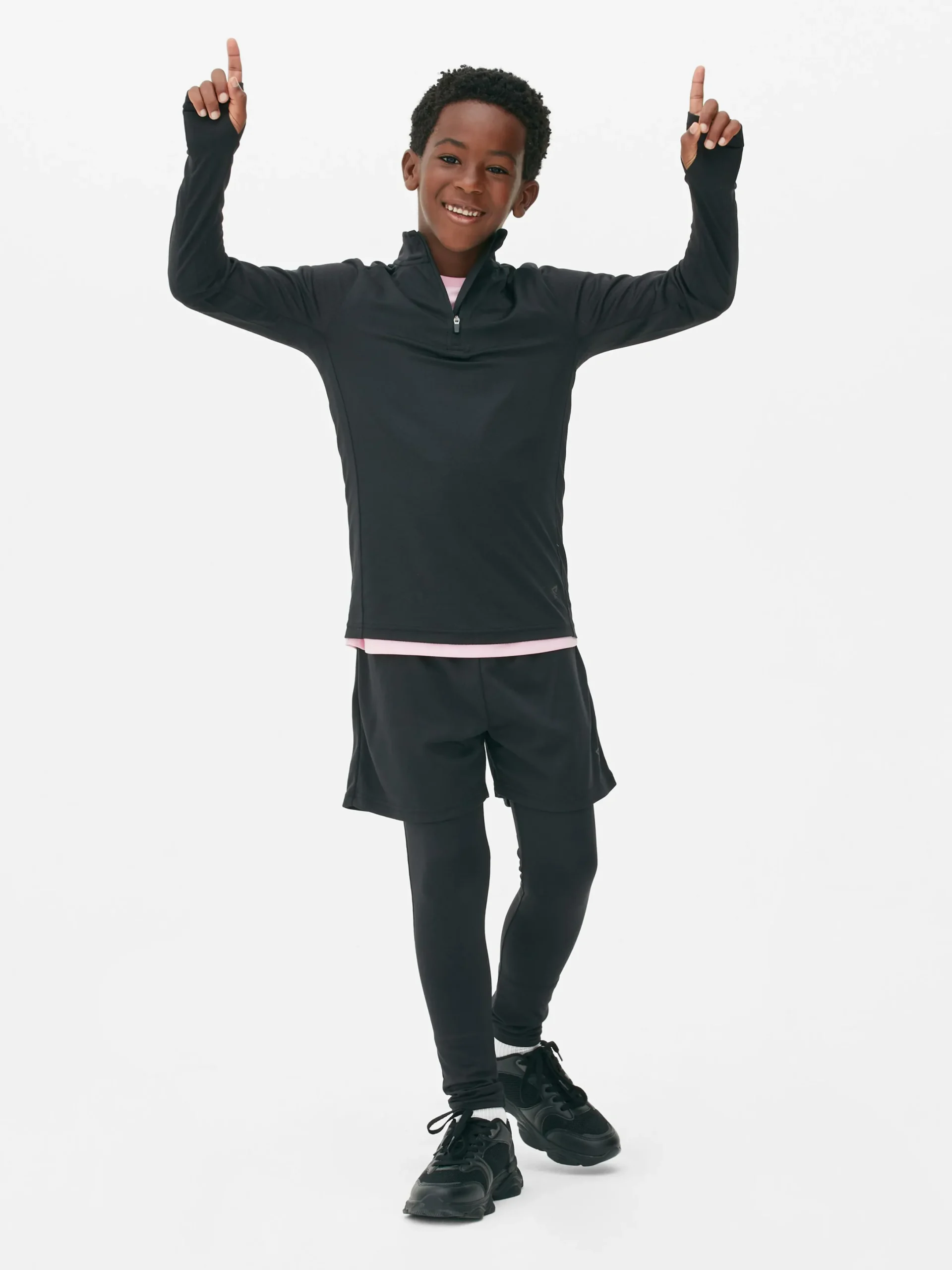 Tops Und T-Shirts|Activewear|Primark Performance-Sweatshirt Mit Viertelreißverschluss Schwarz