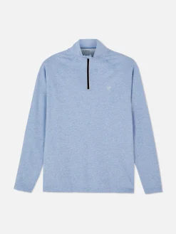 Sportbekleidung|Tops Und T-Shirts|Primark Performance-Trainingsjacke Mit Viertelreißverschluss Blau