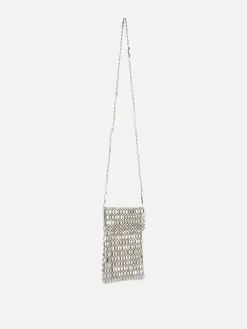 Taschen Und Portemonnaies|Primark Perlenbesetzte „Rita Ora“ Handytasche Silber