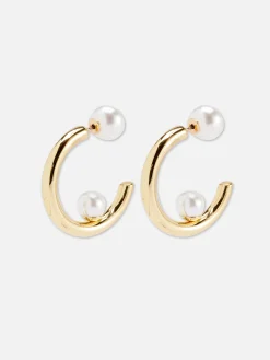 Schmuck|Primark Perlmutt-Creolen Gelb