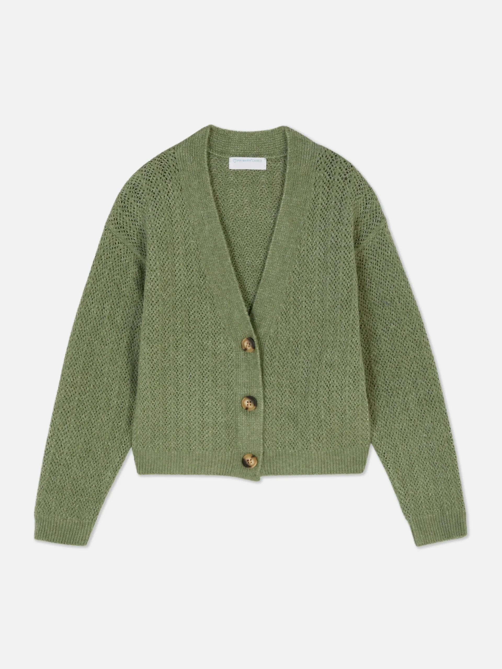 Pullover Und Cardigans|Primark Pointelle-Cardigan Mit V-Ausschnitt Grün