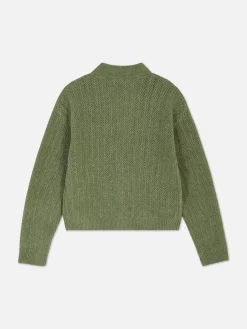 Pullover Und Cardigans|Primark Pointelle-Cardigan Mit V-Ausschnitt Grün