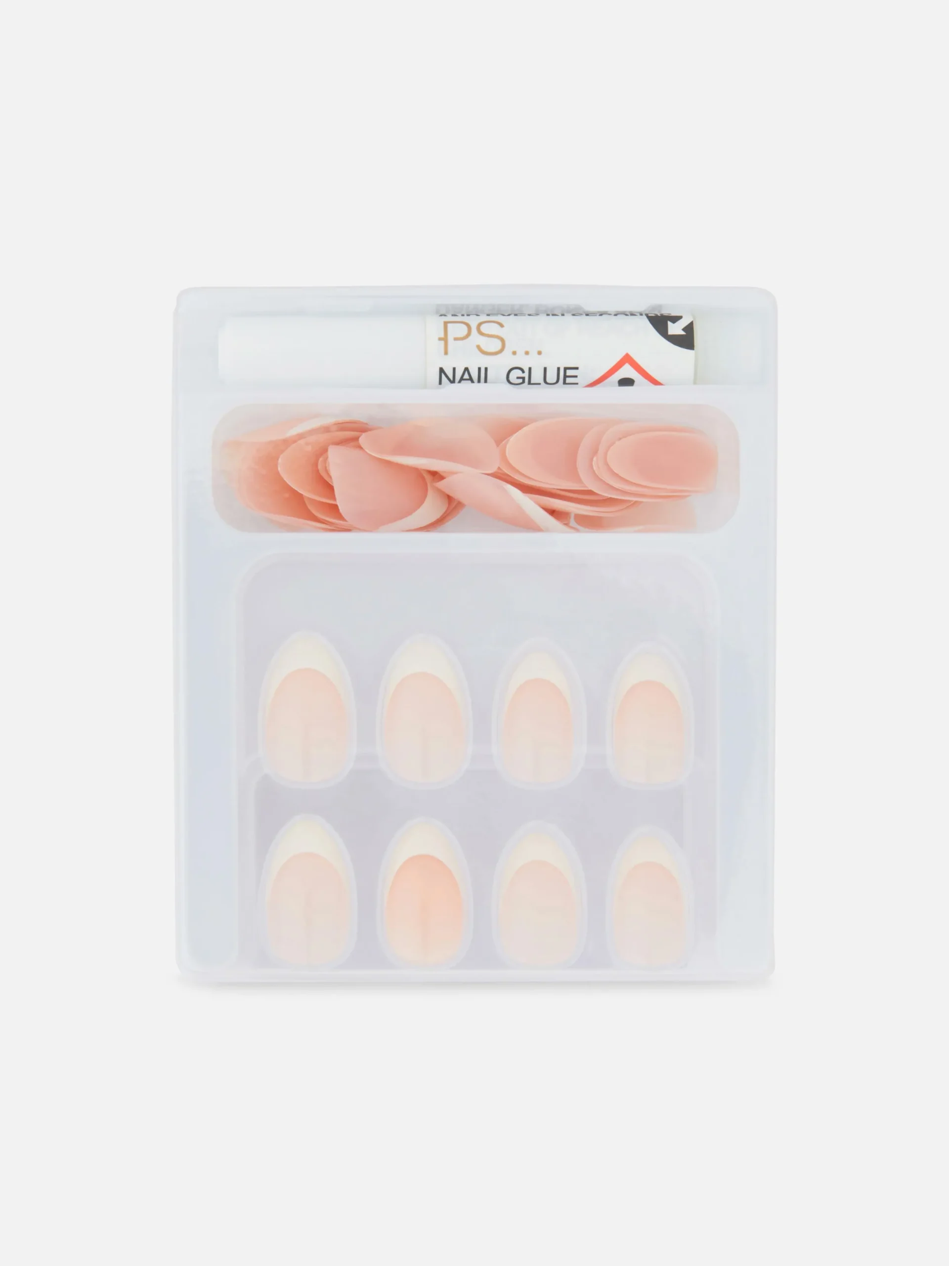 Kunstnägel|Primark „PS…“, 36er-Pack Mandelförmige, Glänzende Kunstnägel Nude