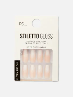Kunstnägel|Primark PS… Glänzende Stiletto-Kunstnägel Im Ombré-Stil Nude