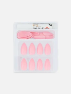 Kunstnägel|Primark PS… Spitze, Glänzende Kunstnägel Rosa