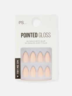 Kunstnägel|Primark PS… Spitze, Glänzende Kunstnägel Mit Glitzer-Spitze Silber