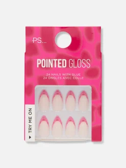Kunstnägel|Primark PS… Spitze, Glänzende Kunstnägel Mit Tips In Kroko-Optik Rosa
