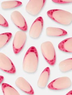 Kunstnägel|Primark PS… Spitze, Glänzende Kunstnägel Mit Tips In Kroko-Optik Rosa
