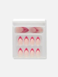 Kunstnägel|Primark PS… Spitze, Glänzende Kunstnägel Mit Tips In Kroko-Optik Rosa