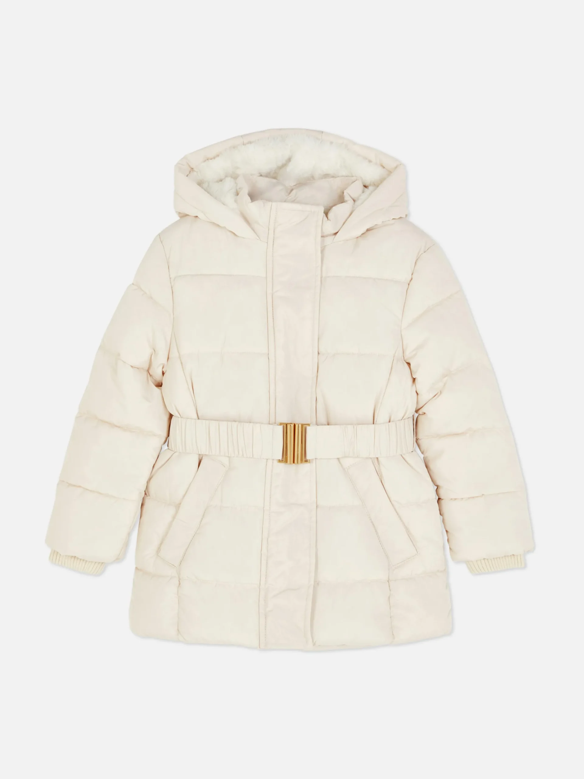 Jacken Und Mäntel|Primark Pufferjacke Mit Gürtel Elfenbeinfarben