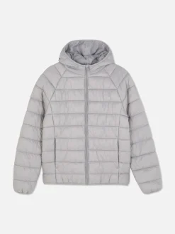 Jacken Und Mäntel|Primark Pufferjacke Mit Kapuze Hellgrau