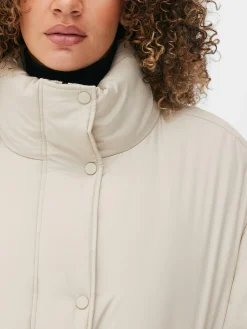 Jacken Und Mäntel|Primark Pufferjacke Mit Trichterkragen Steinfarben