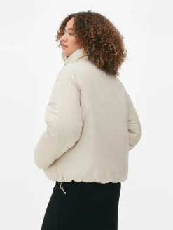 Jacken Und Mäntel|Primark Pufferjacke Mit Trichterkragen Steinfarben