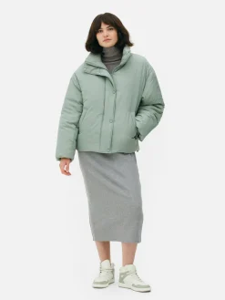 Jacken Und Mäntel|Primark Pufferjacke Mit Trichterkragen Grün