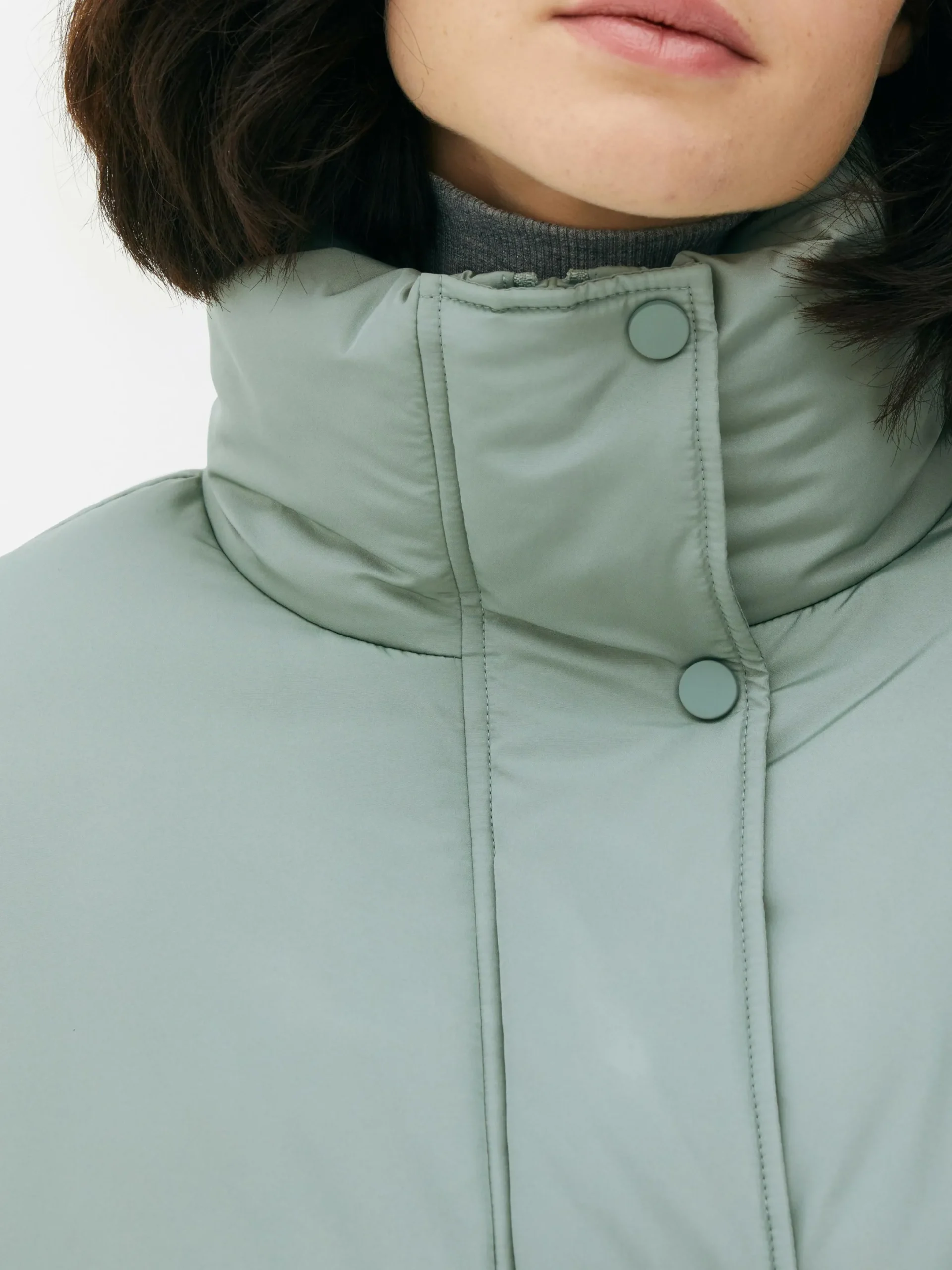 Jacken Und Mäntel|Primark Pufferjacke Mit Trichterkragen Grün