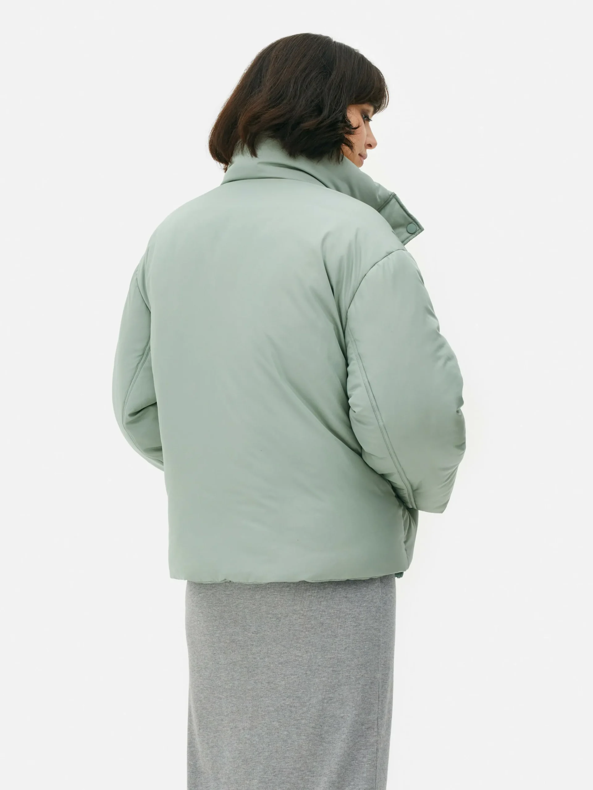 Jacken Und Mäntel|Primark Pufferjacke Mit Trichterkragen Grün