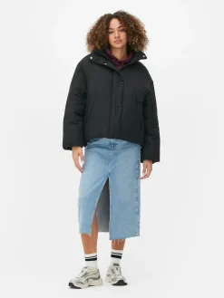 Jacken Und Mäntel|Primark Pufferjacke Mit Trichterkragen Schwarz
