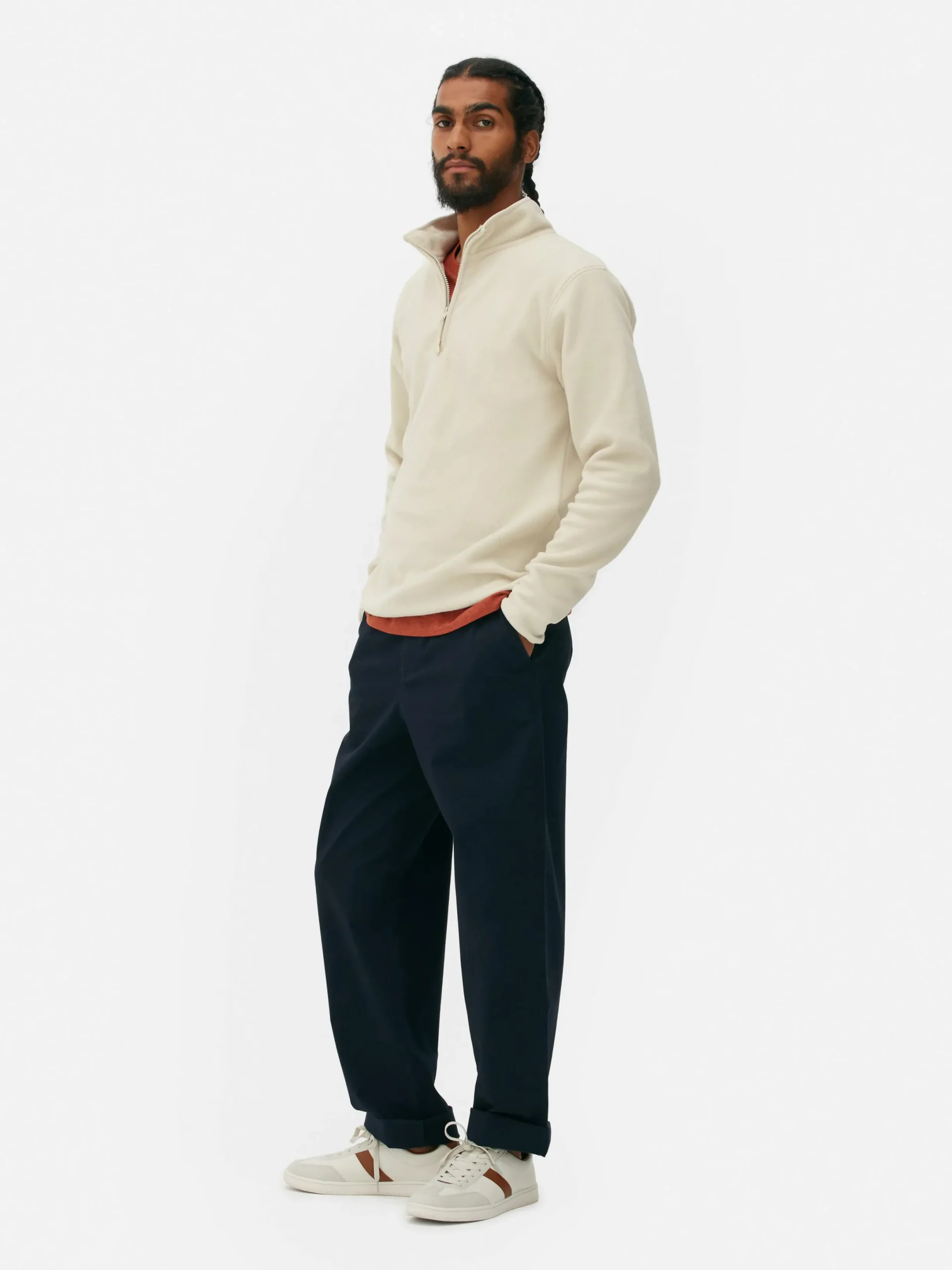 Pullover Und Cardigans|Hoodies Und Sweatshirts|Primark Pullover Aus Fleece Mit Halbem Reißverschluss Ecrufarben
