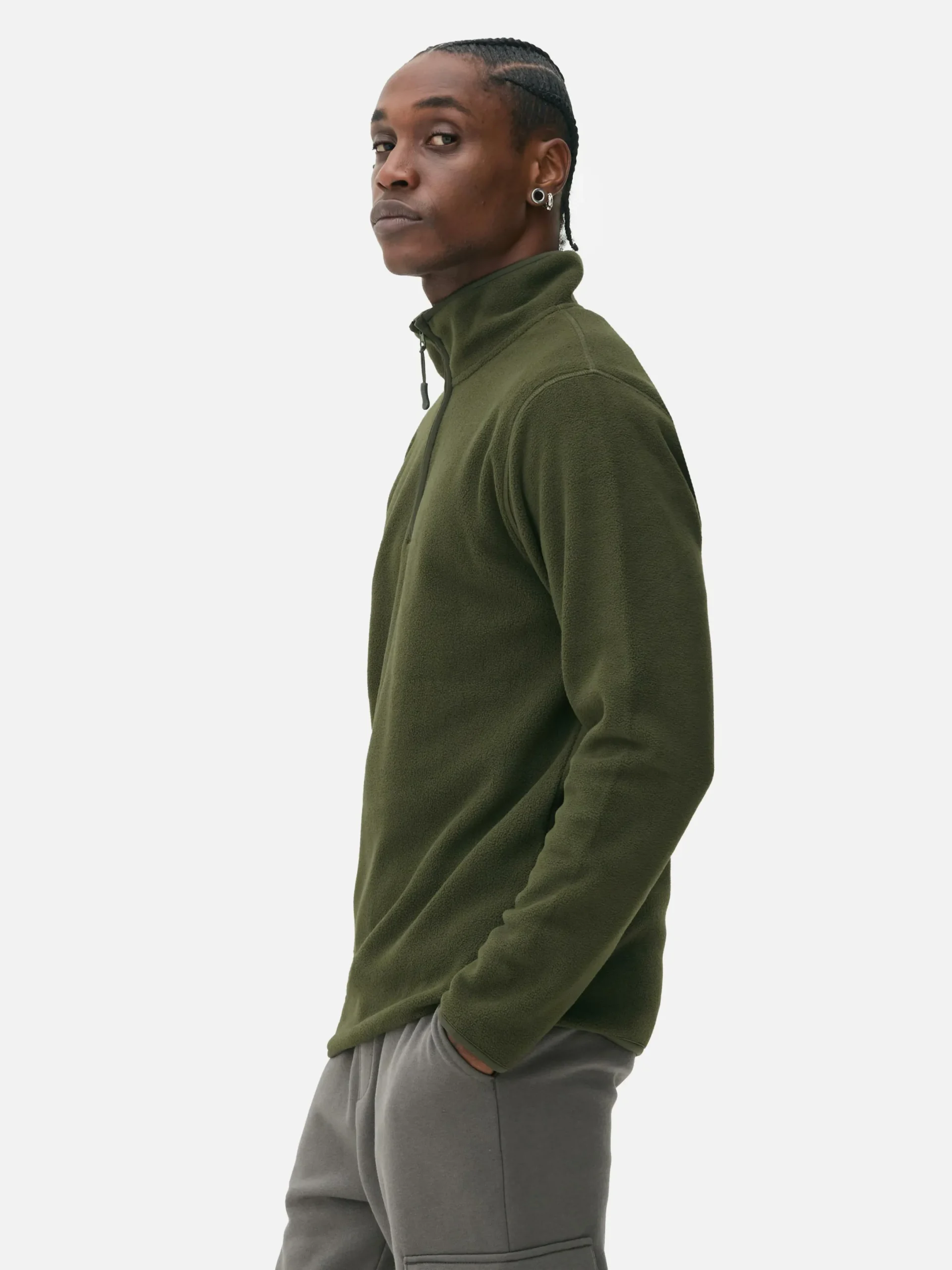 Pullover Und Cardigans|Hoodies Und Sweatshirts|Primark Pullover Aus Fleece Mit Halbem Reißverschluss Khakifarben