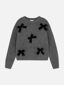 Pullover Und Cardigans|Primark Pullover Aus Samt Mit Schleifenverzierung Anthrazitfarben
