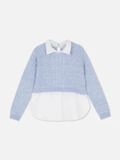 Pullover Und Cardigans|Primark Pullover Mit Hemdlage Blau