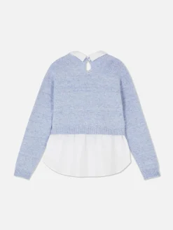 Pullover Und Cardigans|Primark Pullover Mit Hemdlage Blau