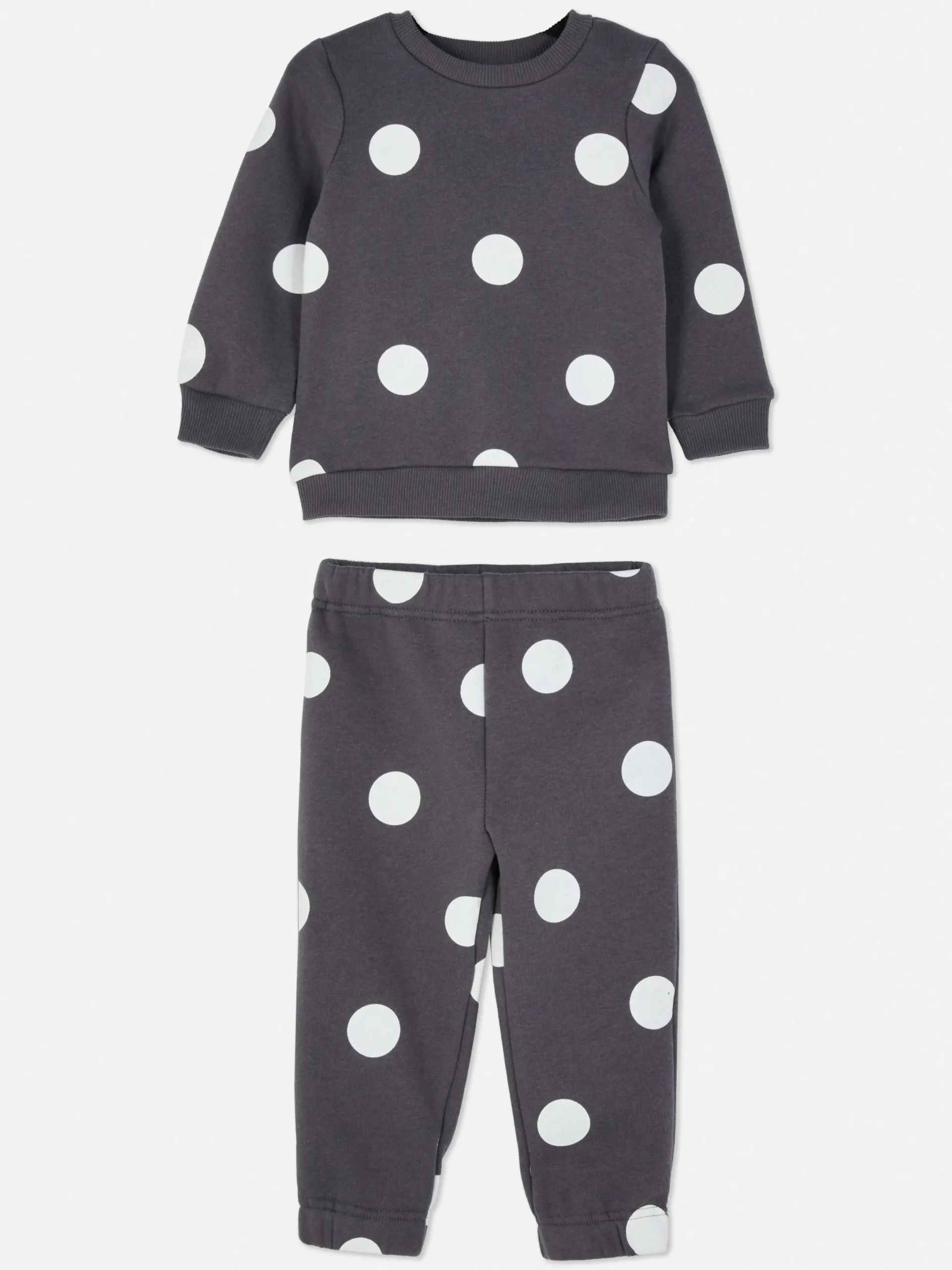 Sets Und Outfits|Primark Pullover Und Jogginghose Mit Pünktchenmuster Anthrazitfarben