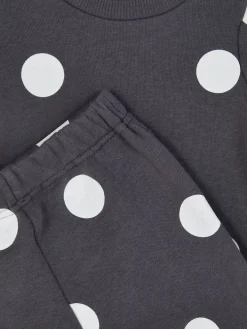 Sets Und Outfits|Primark Pullover Und Jogginghose Mit Pünktchenmuster Anthrazitfarben
