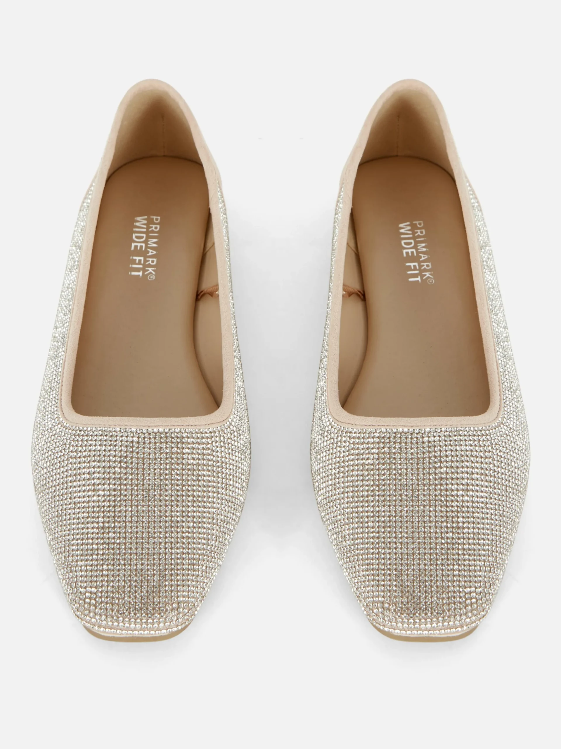 Flache Schuhe|Primark Pumps Mit Eckiger Zehenpartie Und Nieten Hellrosa