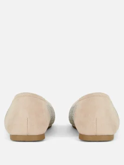 Flache Schuhe|Primark Pumps Mit Eckiger Zehenpartie Und Nieten Hellrosa