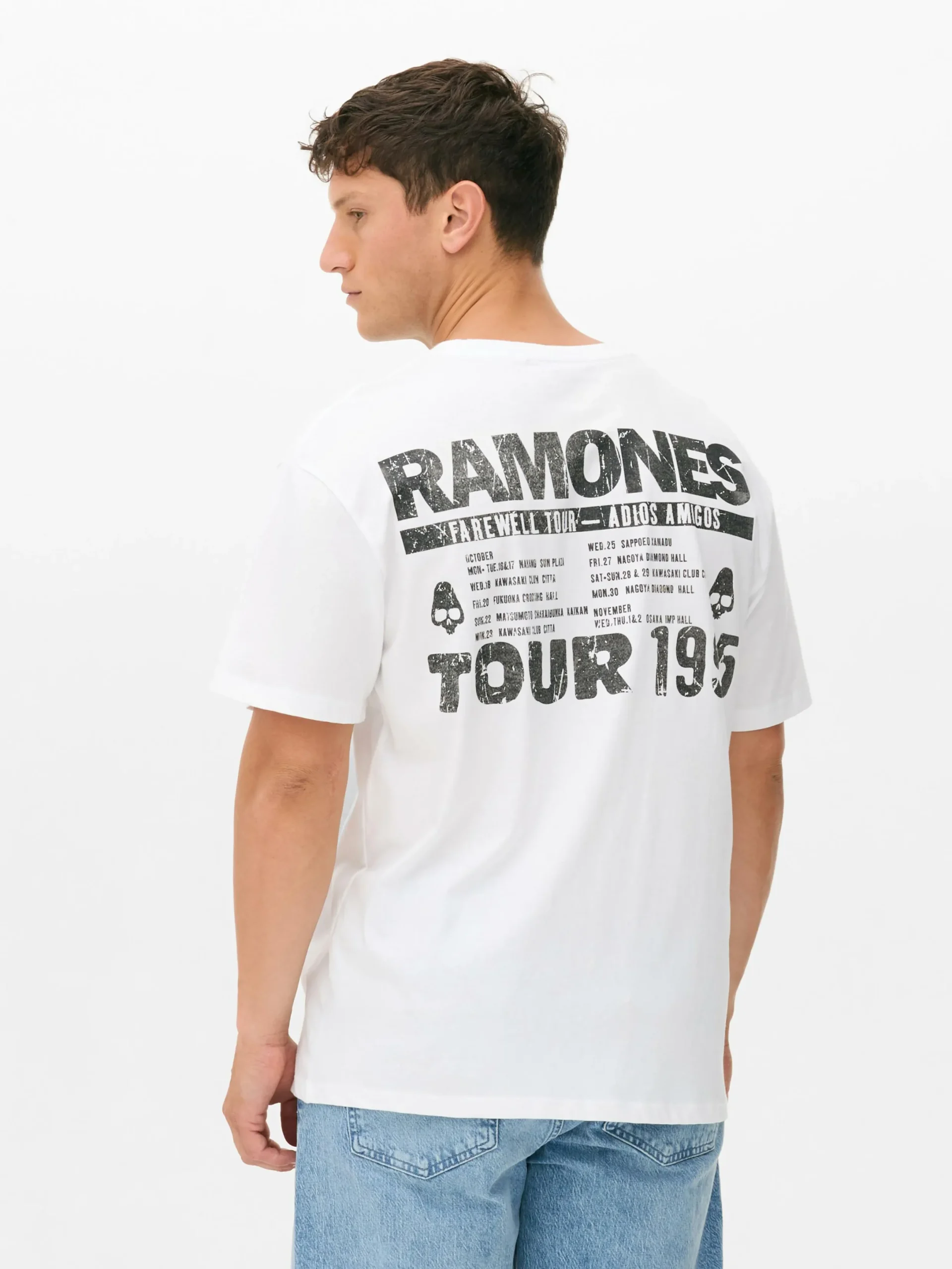 Grafik-T-Shirts Und -Sweatshirts|Tops Und T-Shirts|Primark „Ramones“ Tour-T-Shirt Weiß
