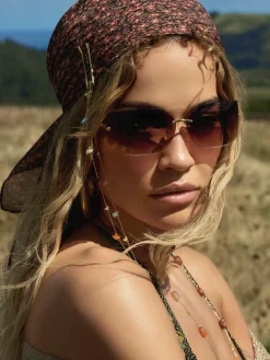 Sonnenbrillen|Primark Randlose, Gebogene „Rita Ora“ Sonnenbrille Braun