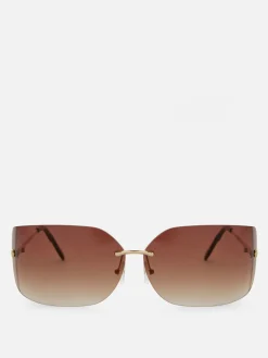 Sonnenbrillen|Primark Randlose, Gebogene „Rita Ora“ Sonnenbrille Braun