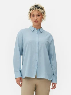 Blusen|Primark Regular-Fit-Hemd Mit Knopfleiste Blau