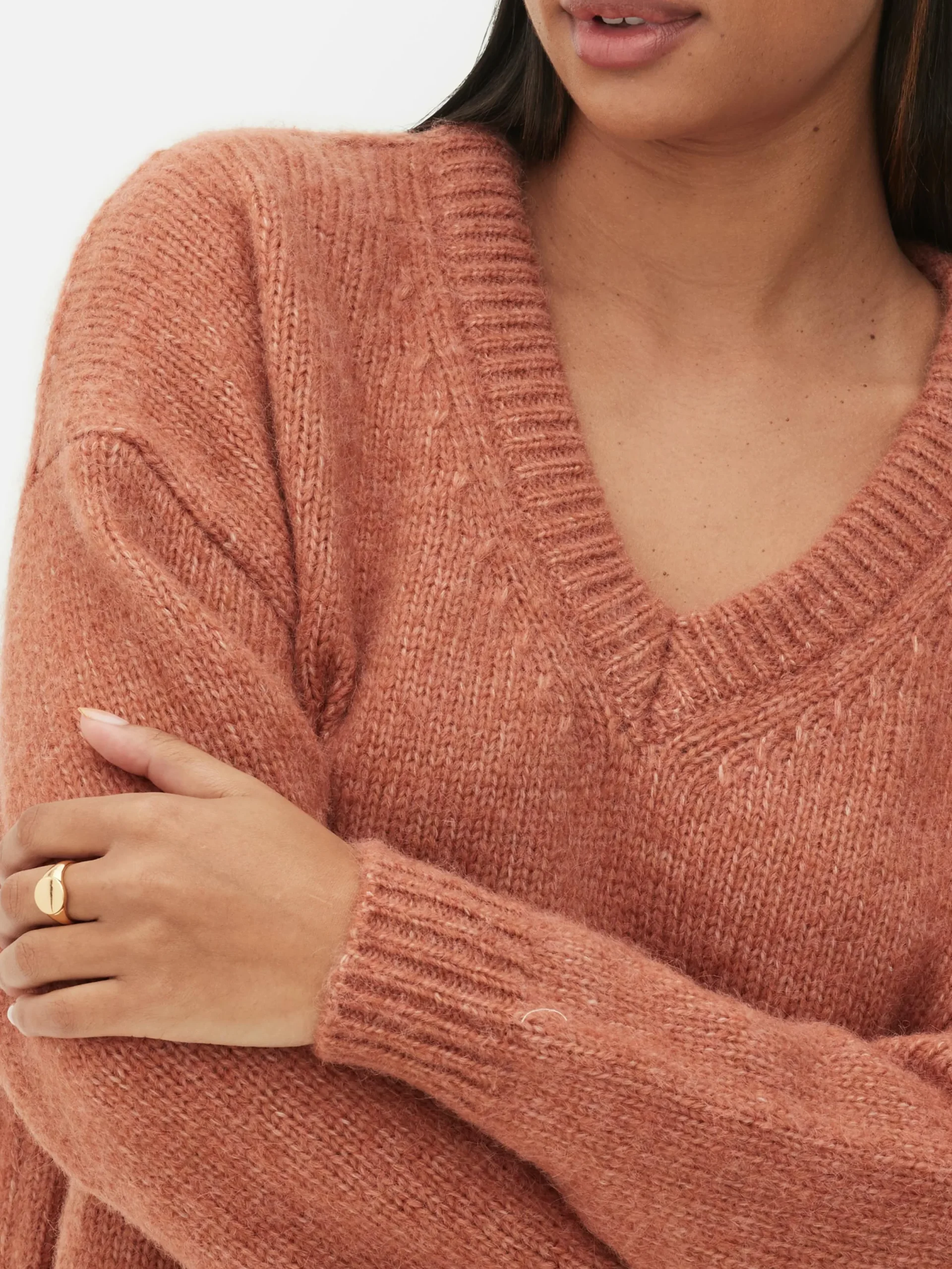 Pullover Und Cardigans|Primark Regular-Fit-Pullover Mit V-Ausschnitt Terrakottafarben