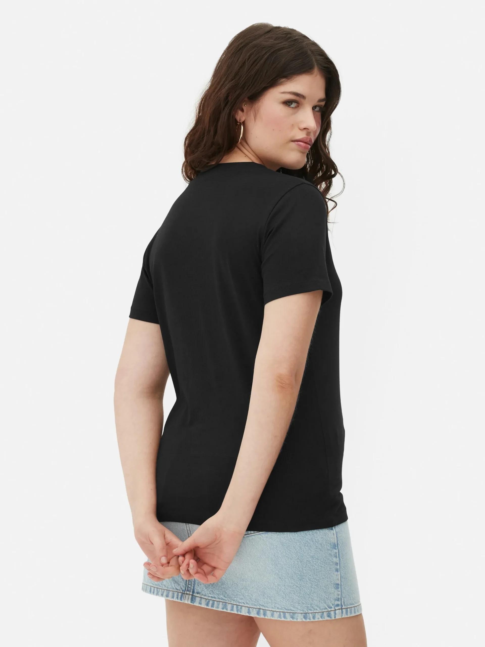 Tops Und T-Shirts|Primark Regular-Fit-T-Shirt Mit Rundhalsausschnitt Schwarz