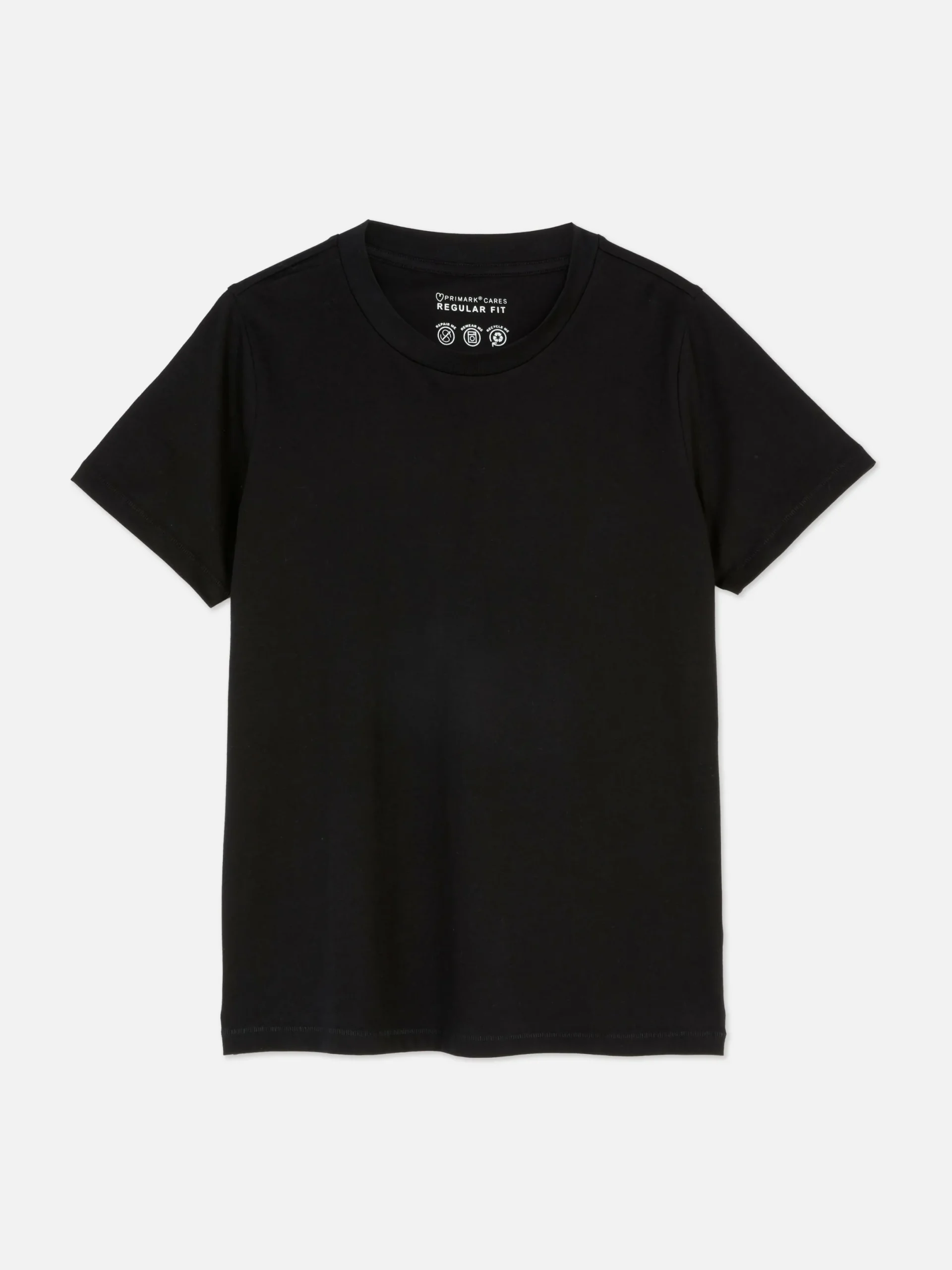 Tops Und T-Shirts|Primark Regular-Fit-T-Shirt Mit Rundhalsausschnitt Schwarz