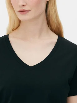 Tops Und T-Shirts|Primark Regular-Fit-T-Shirt Mit V-Ausschnitt Schwarz