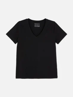 Tops Und T-Shirts|Primark Regular-Fit-T-Shirt Mit V-Ausschnitt Schwarz