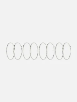 Schmuck|Primark Röhren-Creolen, 4er-Pack Weiß