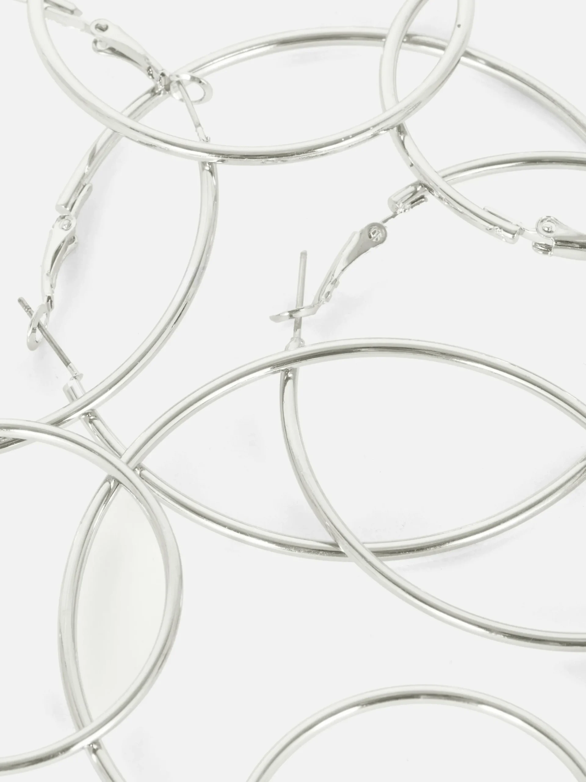 Schmuck|Primark Röhren-Creolen, 4er-Pack Weiß