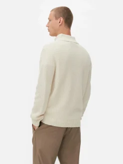 Pullover Und Cardigans|Primark Rippenstrick-Pullover Mit Reißverschluss Hellbeige