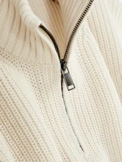 Pullover Und Cardigans|Primark Rippenstrick-Pullover Mit Reißverschluss Hellbeige