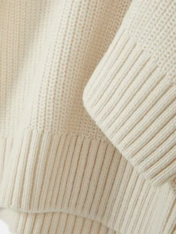 Pullover Und Cardigans|Primark Rippenstrick-Pullover Mit Reißverschluss Hellbeige