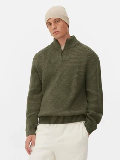 Pullover Und Cardigans|Primark Rippenstrick-Pullover Mit Reißverschluss Grün