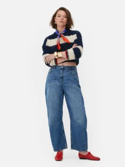 Jeans|Primark „Rita Ora“ Barrel-Jeans In Acid-Wash-Optik Mittelblau